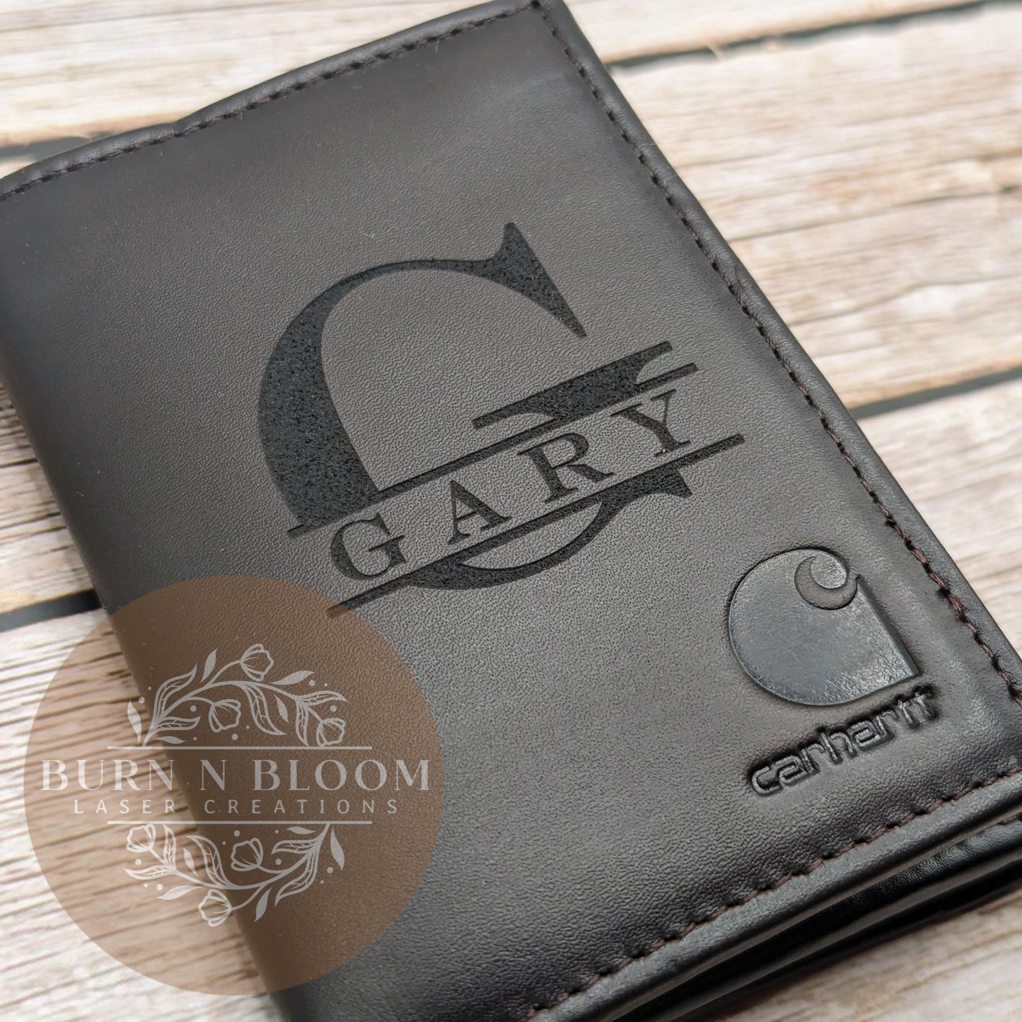 Personalized Carhartt Wallet with Engraved Name and Initial