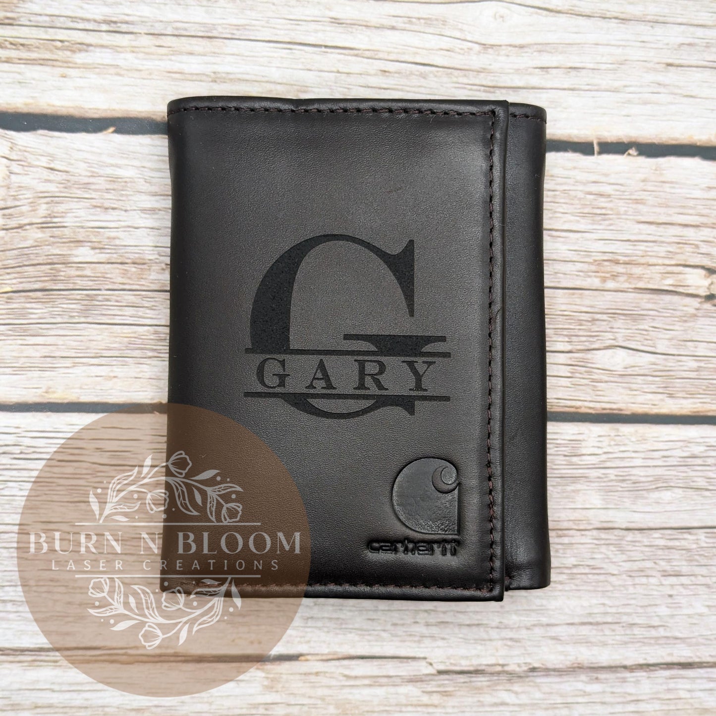 Personalized Carhartt Wallet with Engraved Name and Initial